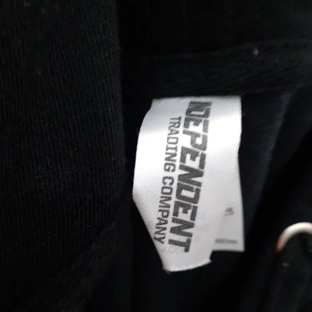 Independent Alien Hoodie M Black Neon Yellow Green 633A - Picture 4 of 5